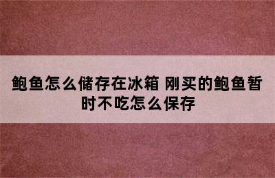 鲍鱼怎么储存在冰箱 刚买的鲍鱼暂时不吃怎么保存